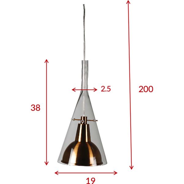 Suspension en verre et aluminium Sirius - VEN-0246