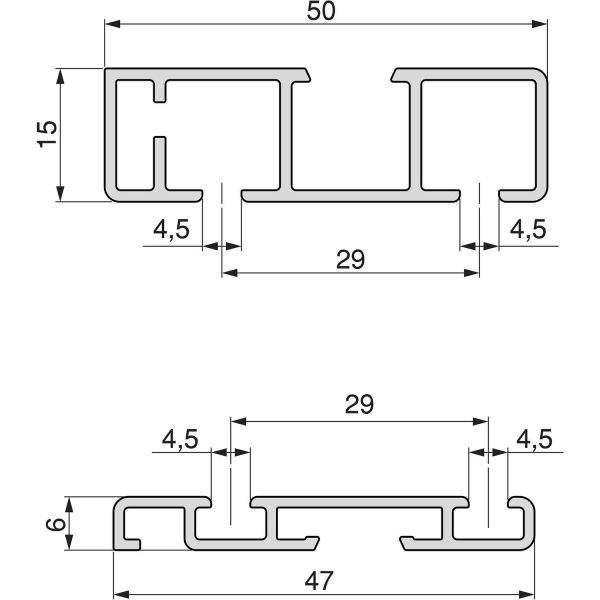 Système de montage en surface Flow en kit pour une armoire avec 2 portes coulissantes en bois avec fermeture souple. - EMU-0295
