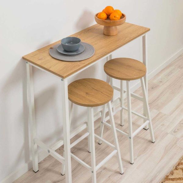 Table Haute en aggloméré et métal 100 x 40 x 90 cm Mola - 129