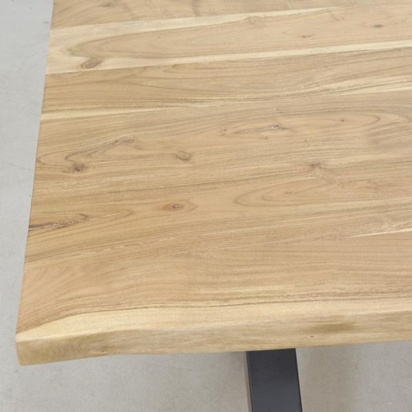 Table rectangulaire en acacia pied X - AUB-6192