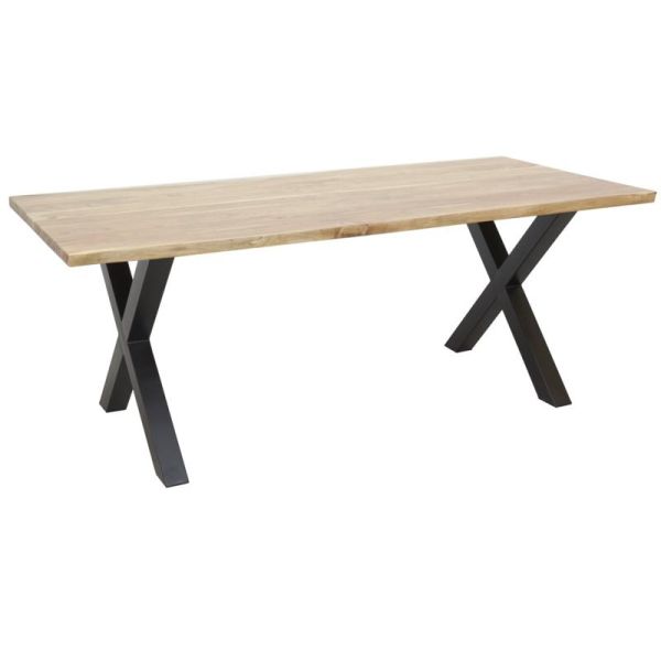 Table rectangulaire en acacia pied X