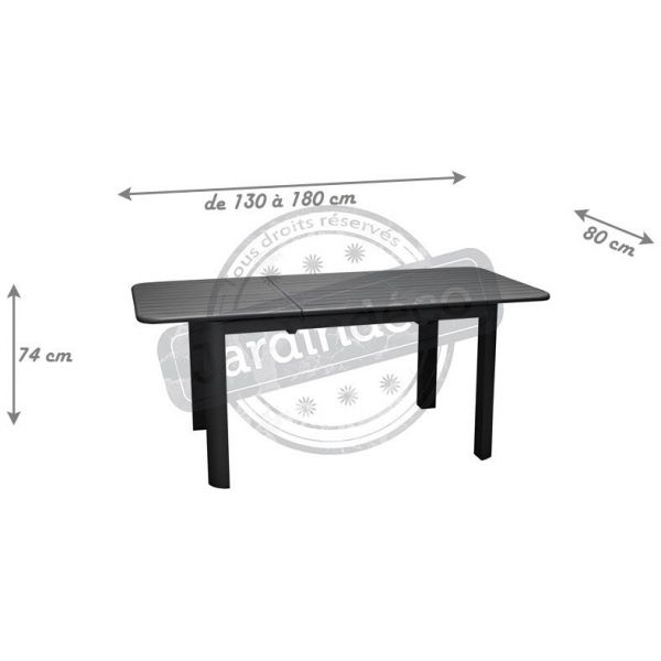 Table en aluminium avec allonge Eos 130-180 cm - PRL-0808