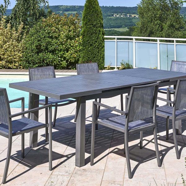 Table en aluminium extensible 8 à 10 personnes Santorin - 