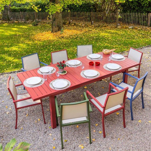 Table en aluminium extensible 8 à 10 personnes Santorin - 