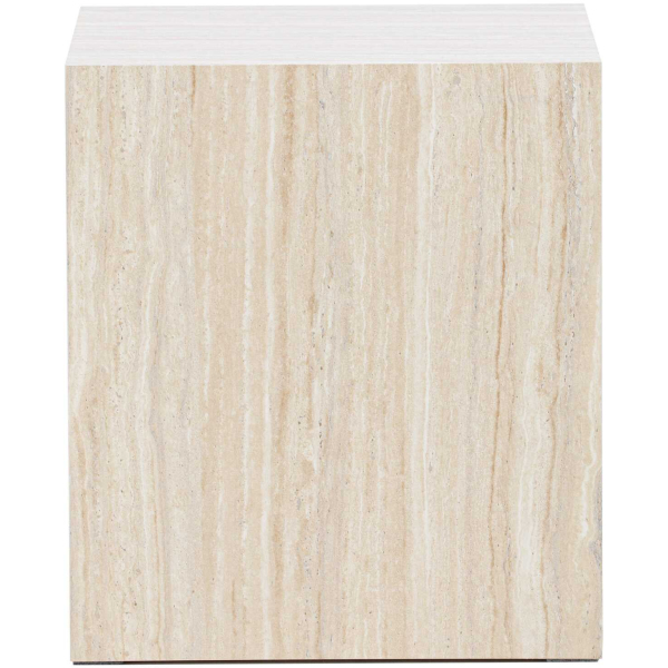 Table d'appoint en MDF effet travertine York 40 x 40 x 45 cm - VEN-1111