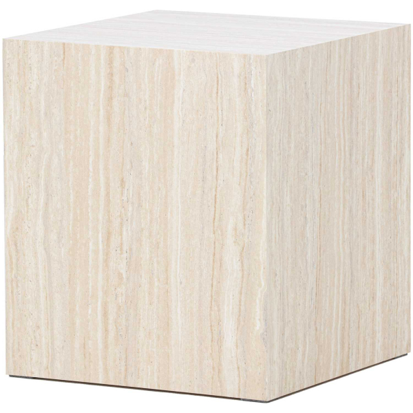 Table d'appoint en MDF effet travertine York 40 x 40 x 45 cm - 149