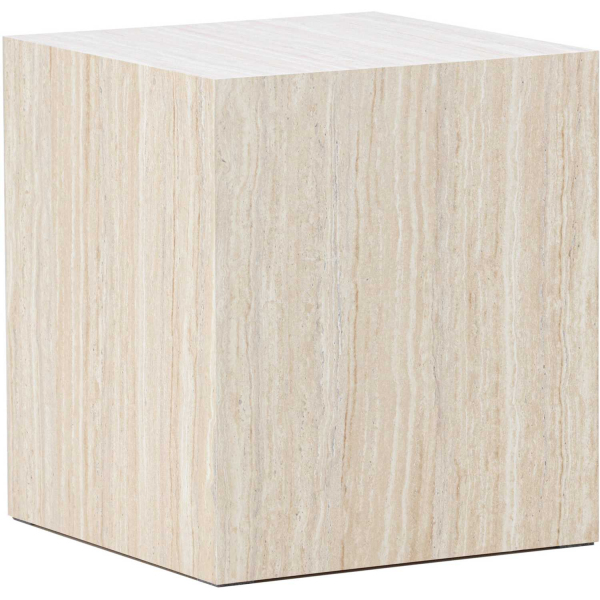 Table d'appoint en MDF effet travertine York 40 x 40 x 45 cm