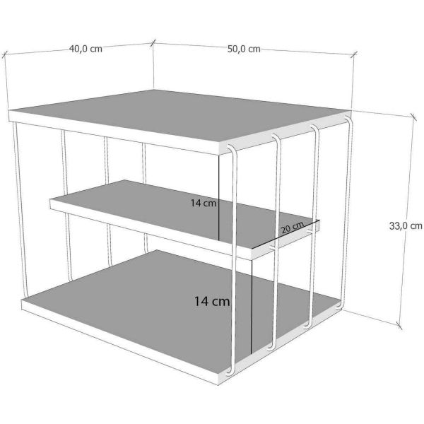 Table d'appoint avec étagère Lifon - ASI-1375
