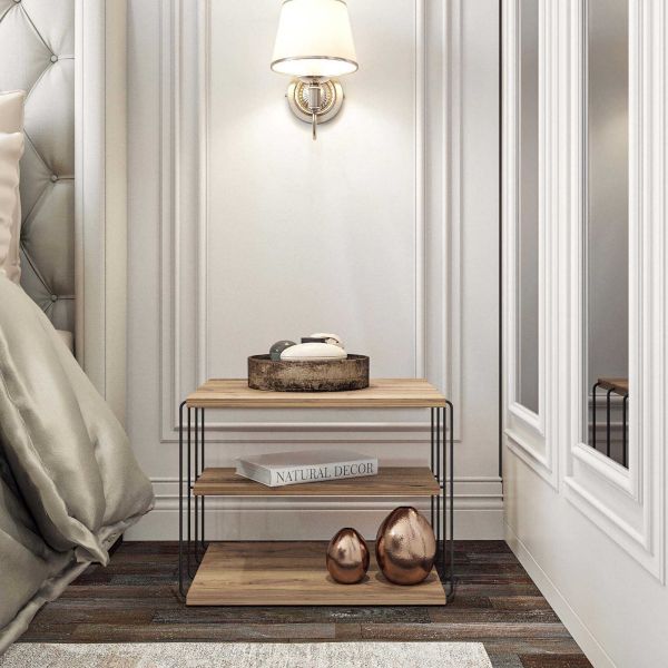 Table d'appoint avec étagère Lifon - HANAH HOME