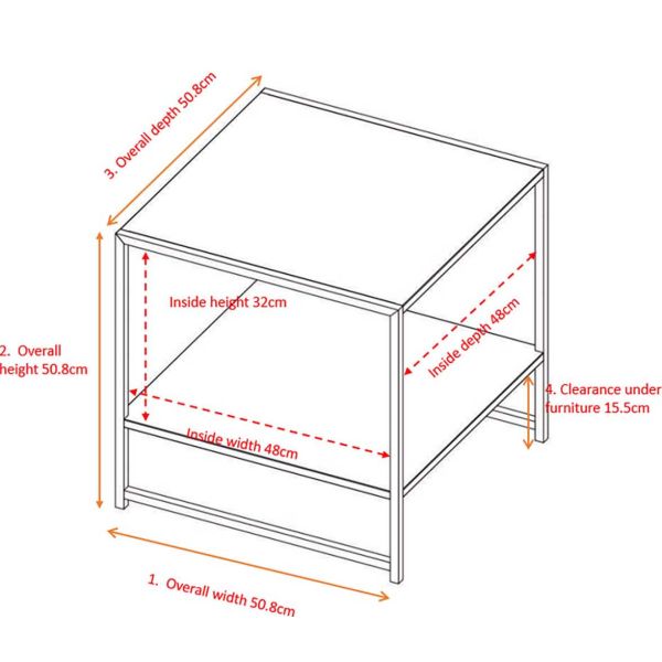 Table d'appoint avec étagère  en acier Staal - VEN-0145