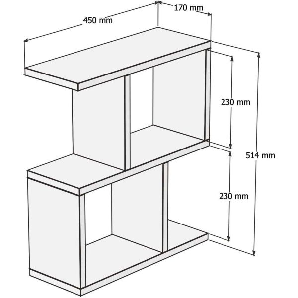 Table d'appoint avec étagère en aggloméré Zet - ASI-1364