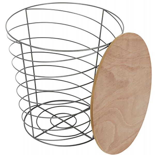 Table d'appoint filaire en bois et métal Cyclone - CMP-3289