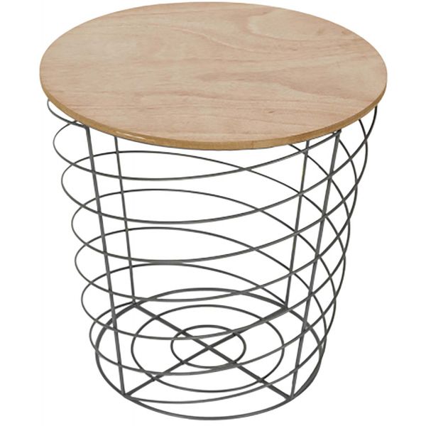 Table d'appoint filaire en bois et métal Cyclone