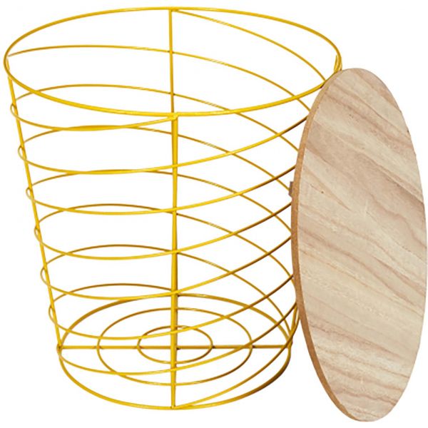 Table d'appoint filaire en bois et métal Cyclone - CMP-3291
