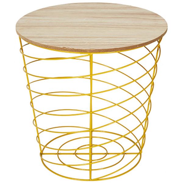 Table d'appoint filaire en bois et métal Cyclone