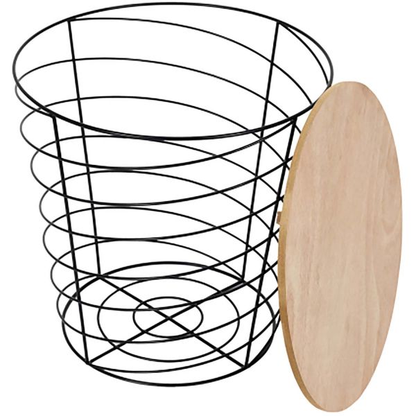 Table d'appoint filaire en bois et métal Cyclone - CMP-3287