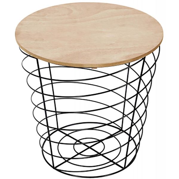 Table d'appoint filaire en bois et métal Cyclone