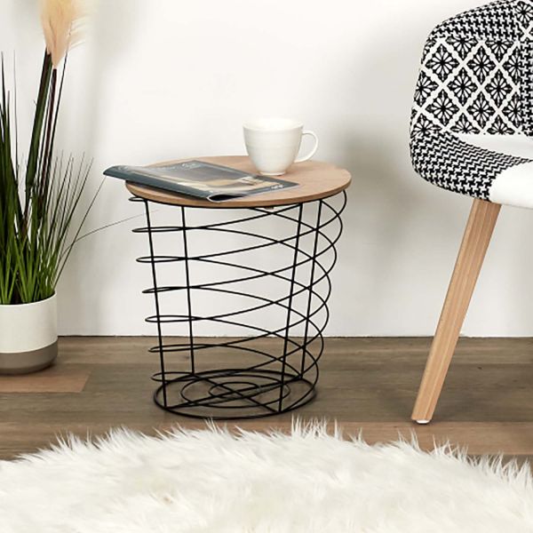 Table d'appoint filaire en bois et métal Cyclone - THE HOME DECO FACTORY