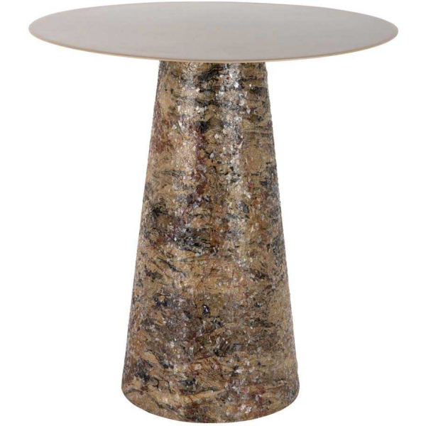 Table d'appoint en métal Mosaic Marble High