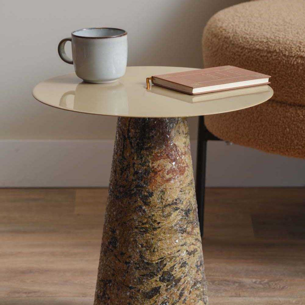 Table d'appoint en métal Mosaic Marble High - LEITMOTIV