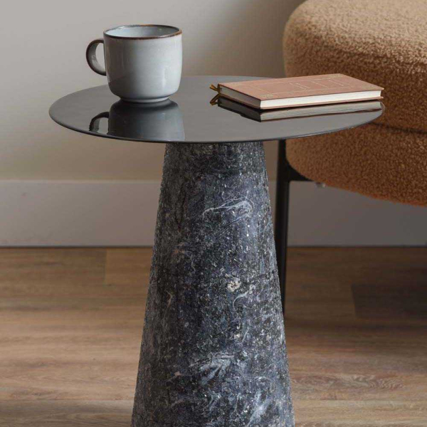 Table d'appoint en métal Mosaic Marble High - LEITMOTIV