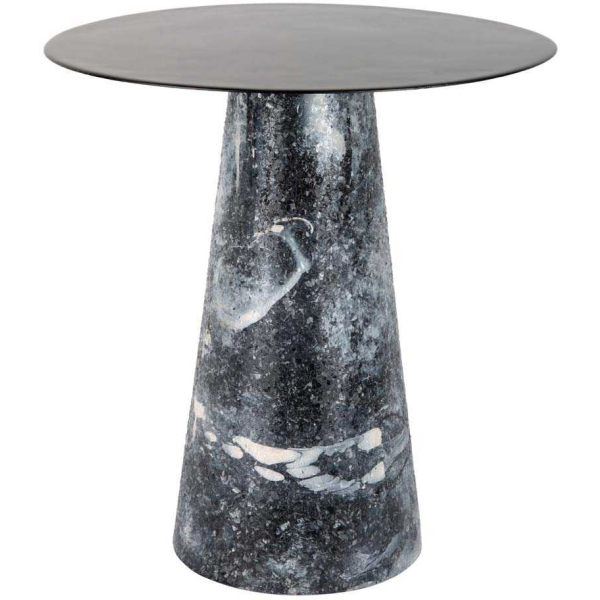 Table d'appoint en métal Mosaic Marble High