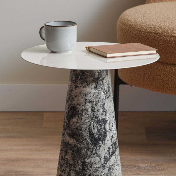 Table d'appoint en métal Mosaic Marble High - LEITMOTIV
