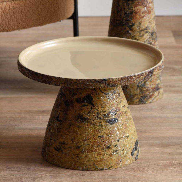 Table d'appoint en métal Mosaic Marble - LEITMOTIV