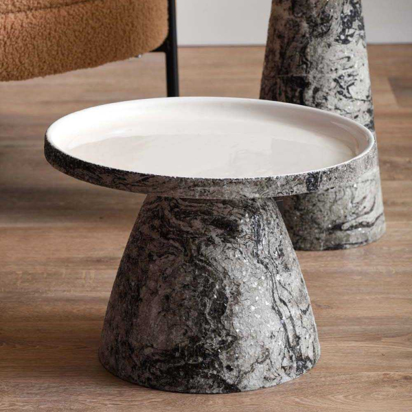Table d'appoint en métal Mosaic Marble - LEITMOTIV