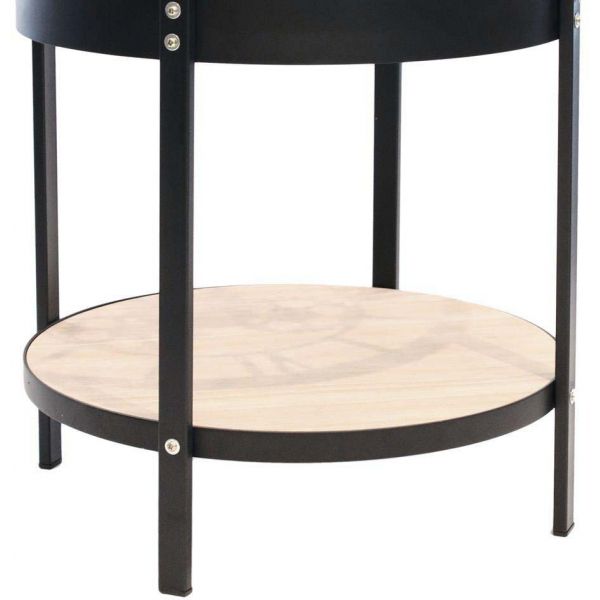 Table d'appoint en métal et bois horloge - 42,90