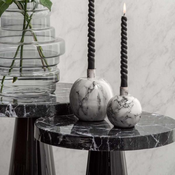 Table d'appoint en métal imitation marbre noir Marble - 5