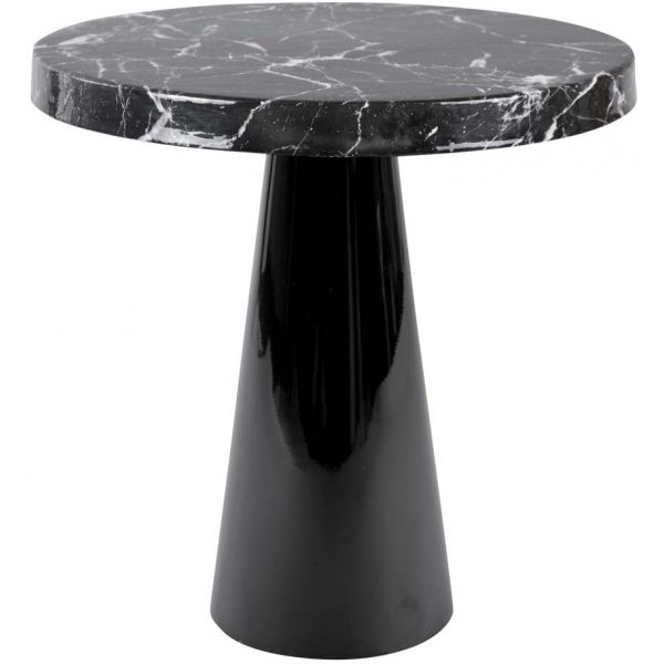 Table d'appoint en métal imitation marbre noir Marble