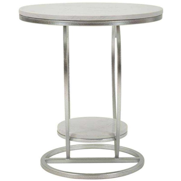 Table d'appoint en métal et marbre Heart 40 x 45.5 cm - 5