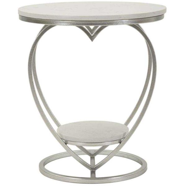Table d'appoint en métal et marbre Heart 40 x 45.5 cm