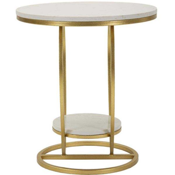 Table d'appoint en métal et marbre Heart 40 x 45.5 cm - 5