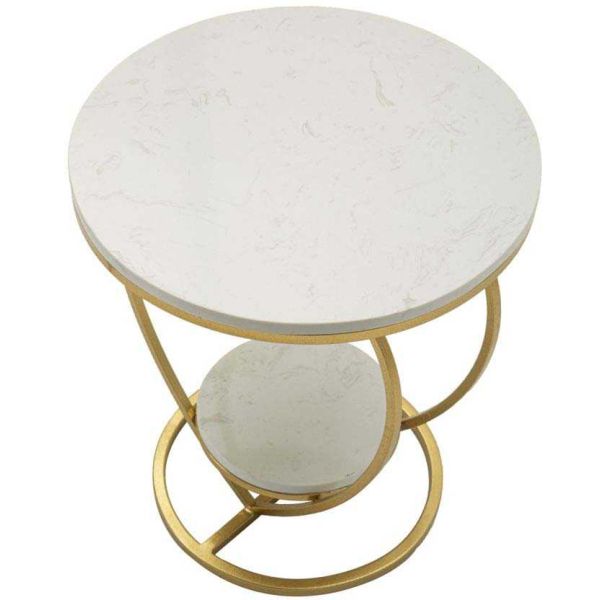 Table d'appoint en métal et marbre Heart 40 x 45.5 cm - 6