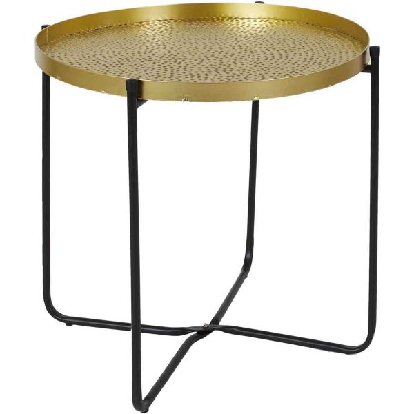 Table d'appoint en métal martelé Alia 50 cm