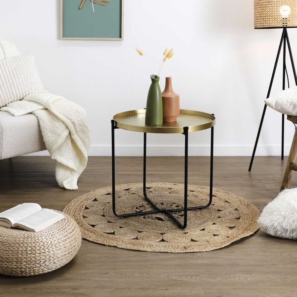 Table d'appoint en métal martelé Alia 50 cm - THE HOME DECO FACTORY