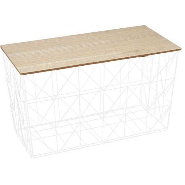 Table d'appoint pliable filaire plateau en bois