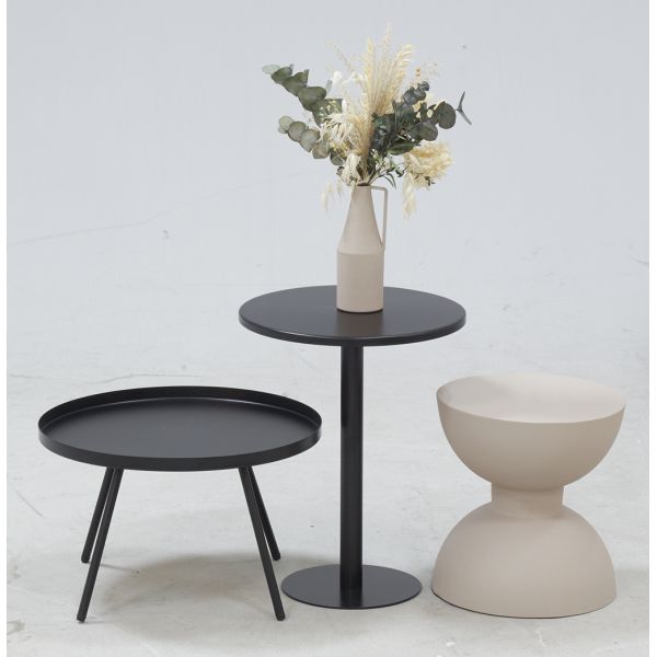 Table d'appoint ronde en métal Sablier - AUBRY GASPARD