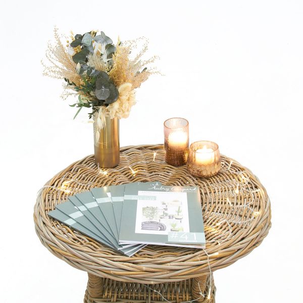 Table d'appoint ronde en poelet gris Bekasi - AUBRY GASPARD