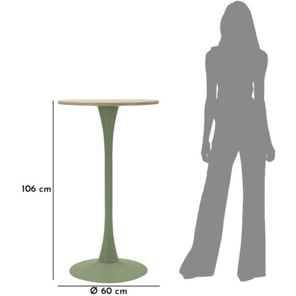 Table de bar en métal et MDF Alaska 60 x 106 cm - MAU-0678