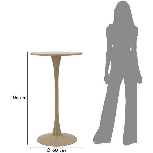 Table de bar en métal et MDF Alaska 60 x 106 cm - MAU-0677