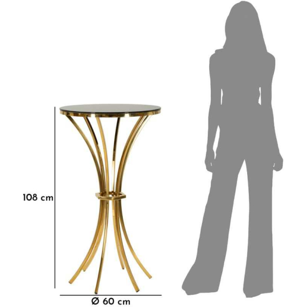 Table de bar en métal et verre Shanty 60 x 108 cm - MAU-0666