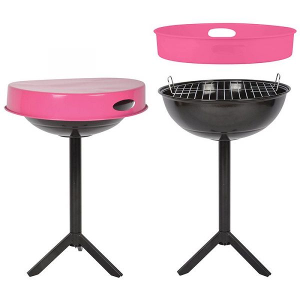 Table barbecue avec plateau amovible (plateau rose)