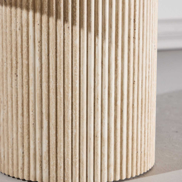 Table basse en MDF effet travertine Krille - 6