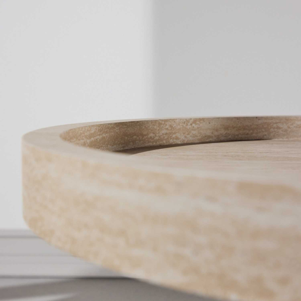 Table basse en MDF effet travertine Krille - 7