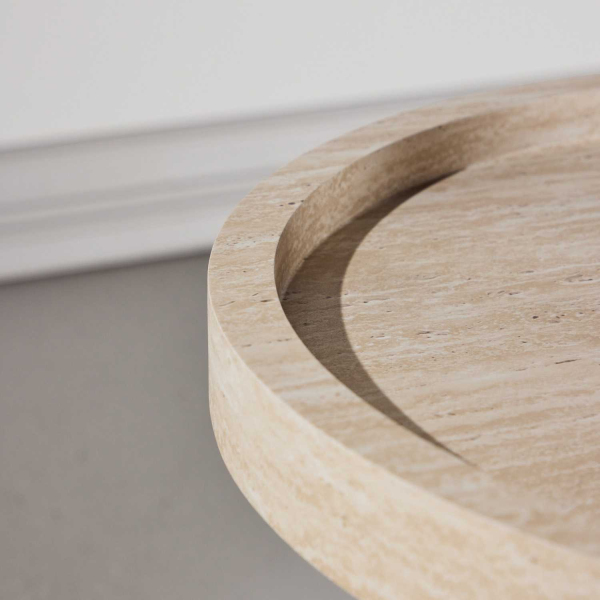 Table basse en MDF effet travertine Krille - 8