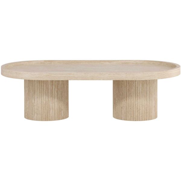 Table basse en MDF effet travertine Krille