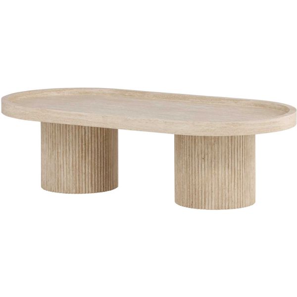 Table basse en MDF effet travertine Krille - 8
